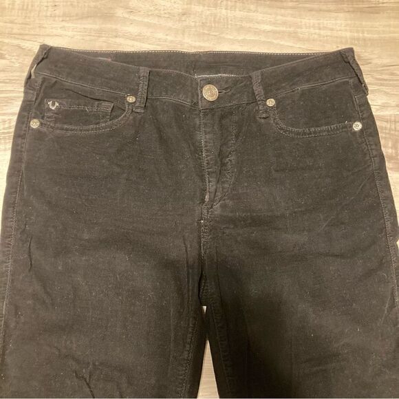 True Religion Halle Midrise Super Skinny Black Corduroy EUC - Picture 3 of 12